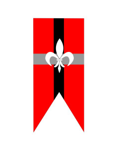Mittelalterliches Banner Fleur de lis 2 Gipfel