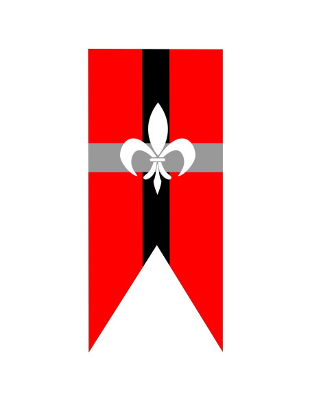Middelalderbanner Fleur de lis 2 toppe