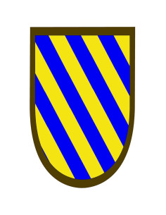 Mittelalterbanner blau-gelbe Streifen
