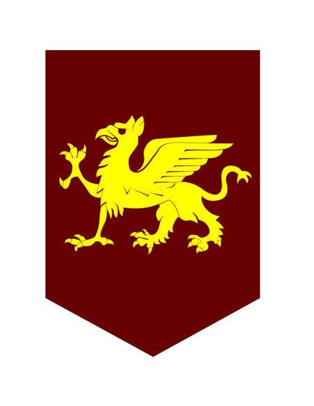 Estandarte medieval dragón amarillo, varios tamaños