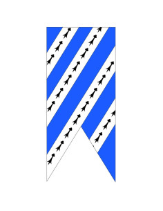Himmelblau-weißes mittelalterliches Banner