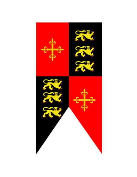 Mittelalterliches Banner geviertelt Richard Löwenherz