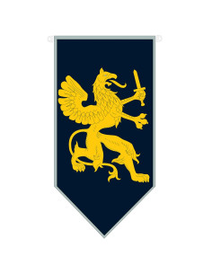 Estandarte medieval dragón con espada