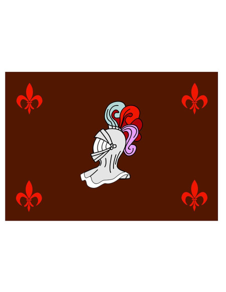 Bandera medieval casco armadura (100x70 cms.)