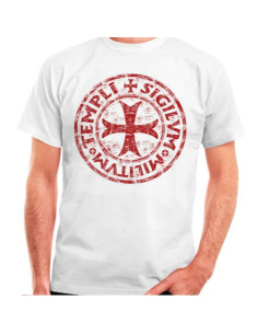 Wit T-shirt Cross-Legend Templar, korte mouw