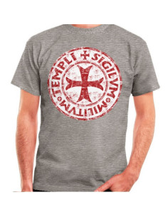 Graues Cross-Legend Templer-T-Shirt, kurzärmelig