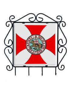 Geschmiedeter Schlüsselanhänger mit Templerkreuz