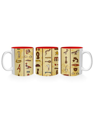 Keramiktasse mit ägyptischen Hieroglyphen