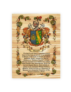 Escudo de Armas 1 Apellido sobre madera (40x60 cms.)