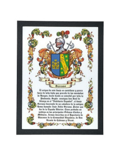 Heraldisk skjoldbillede 1 efternavn (32,5x42,5 cm.)