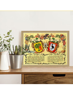 Wappenschild-Box mit 2 Nachnamen (30 x 40 cm). 2