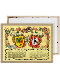 Wappenschild-Box mit 2 Nachnamen (30 x 40 cm).