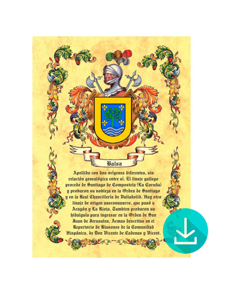 Pergamino Virtual escudo de armas 1 apellido