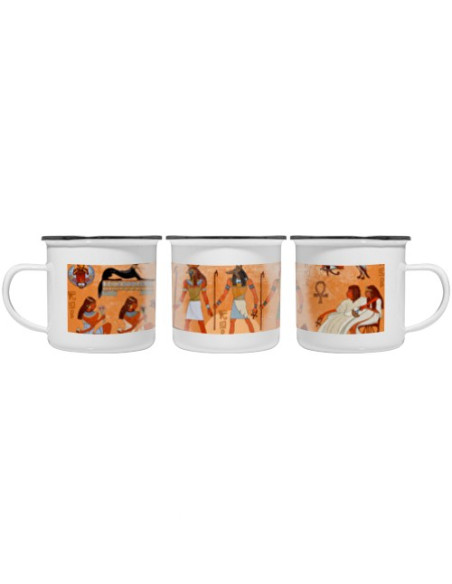 Taza latón esmaltado Vintage Egipcios