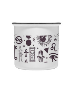 Taza latón Vintage iconos esotéricos 2