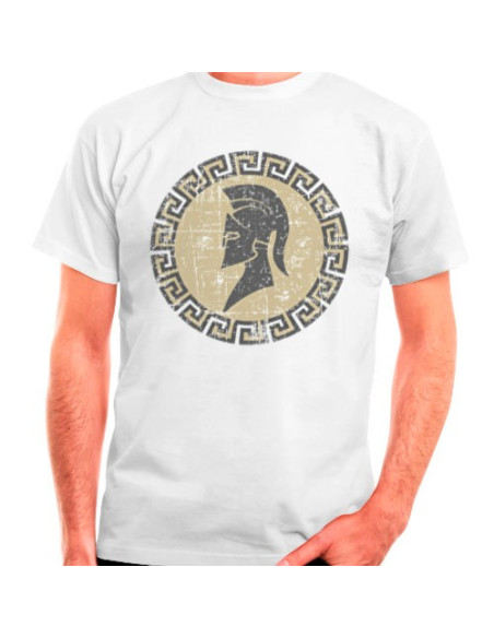 Weißes Spartan-T-Shirt, kurze Ärmel