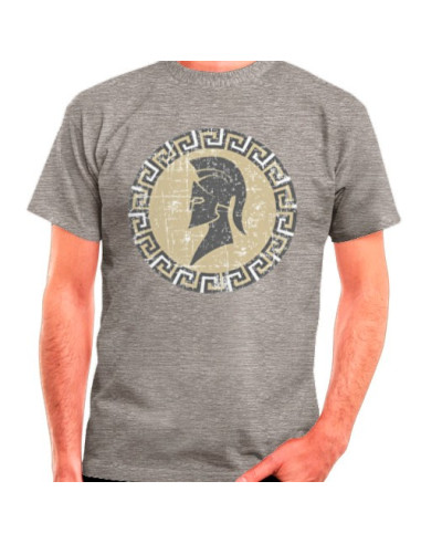 Grå spartansk t-shirt, korte ærmer