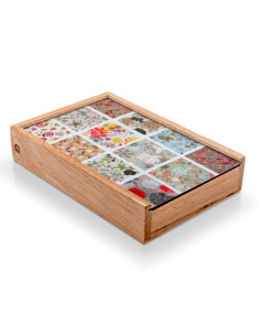 Mittelalterliche Spielbox: Karten, Jo-Jo, Dominosteine, Tonstäbe, Murmeln, Buben 2