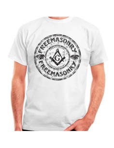 Wit Vrijmetselarij T-shirt, korte mouw
