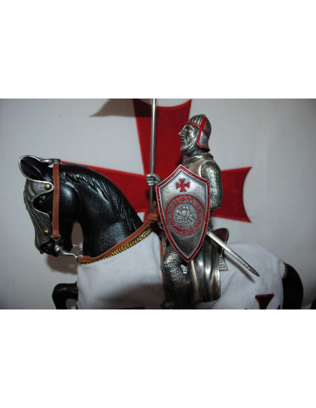Tempeliersridder te paard (33 cm)