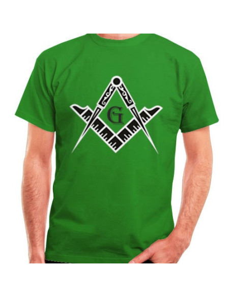 Freimaurer-T-Shirt mit Quadrat und Zirkel