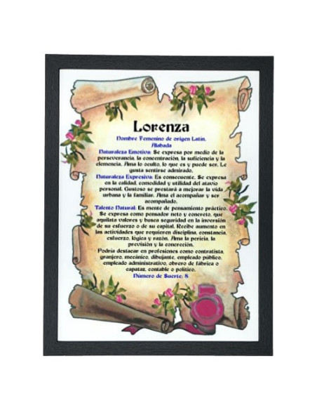 Cuadro Personalizado con tu Nombre (32,5x42,5 cms.)