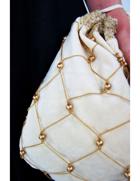 Snood-Tasche Creme Frau edles Mittelalter