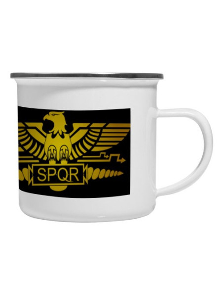 Vintage emaillierte Messingtasse römische Legion SPQR
