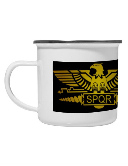 Taza latón esmaltado Vintage Legión Romana SPQR