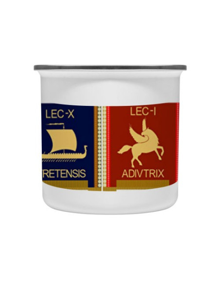 Vintage emaillierter Messingbecher 4 römische Legionen