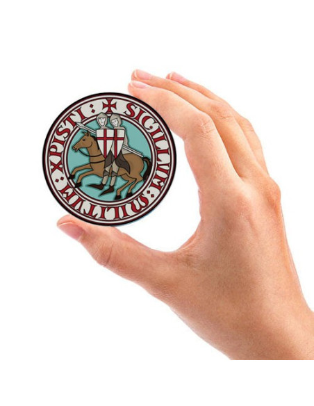 Rund magnet Knights Templar (7,4 x 7,4 cm.)