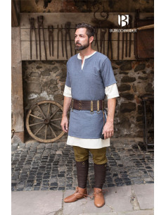 Middeleeuwse Tuniek Aegir Blauw-Grijs korte mouw