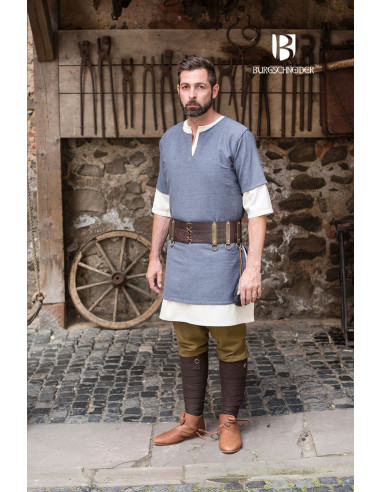 Middeleeuwse Tuniek Blauw-Grijze korte mouw