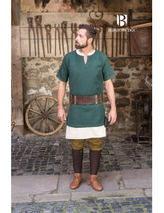 Túnica Medieval Aegir verde manga corta