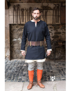 Túnica Medieval Erik negra manga larga