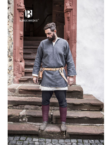 Túnica Medieval Erik gris manga larga