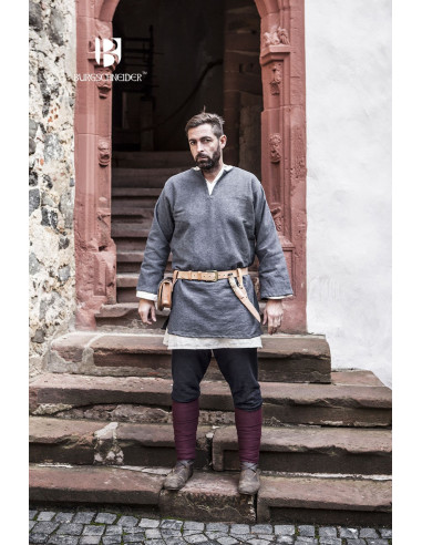 Túnica Medieval Erik gris manga larga
