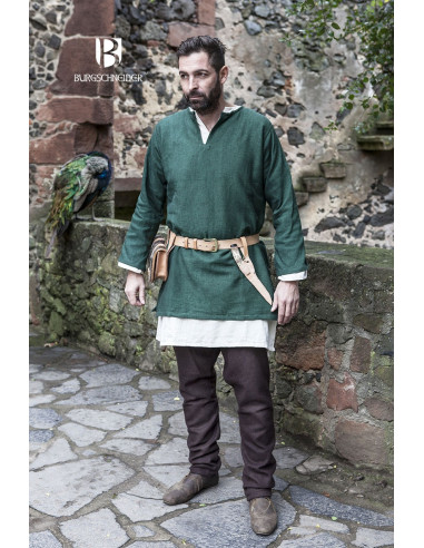 Túnica Medieval Erik verde manga larga