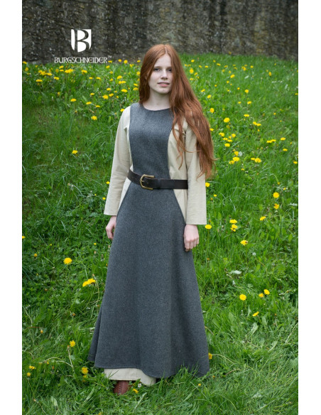 Túnica Medieval Mujer Albrun en Lana Gris