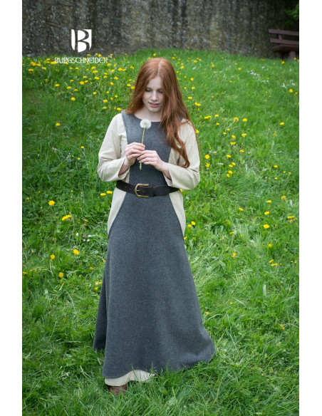 Túnica Medieval Mujer Albrun en Lana Gris