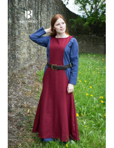 Túnica Medieval Mujer Albrun en Lana Roja