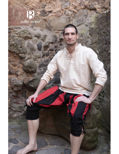 Mittelalterhemd Tristan zum Binden, creme