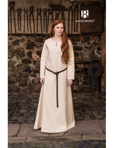 Túnica blanca natural larga señora Medieval modelo Scarlet