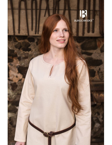 Túnica Medieval Crema Manga Larga
