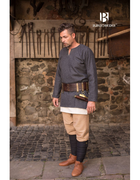 Túnica medieval Lodin, gris oscuro