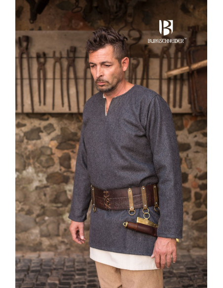 Túnica medieval Lodin, gris oscuro