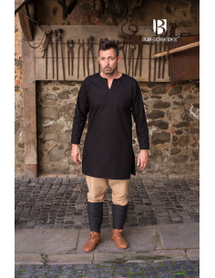 Middelalder Tunika Leif, sort