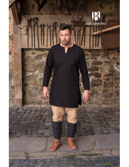 Middeleeuwse Tuniek Leif, zwart