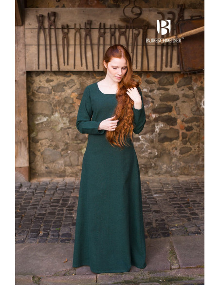 Túnica medieval Freya, verde oscuro