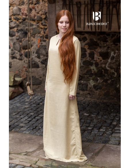 Túnica medieval de verano Elisa, crema